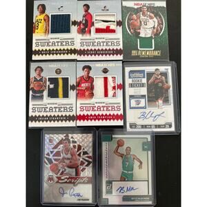 NBA Rookie Relic & Auto Lot Scoot Amen Tatum Micic 8 Cards